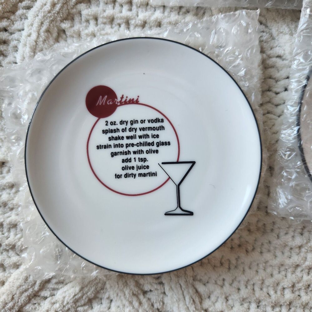 NEW 16 Piece Cocktail Saucers with matching 100% Cotton Napkins - Picture 2 of 5